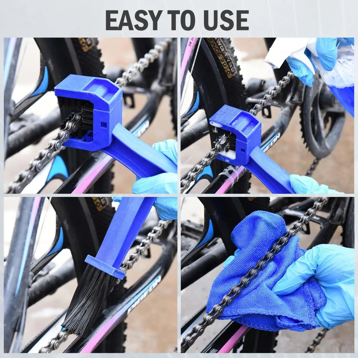 Cepillo Multiusos de Limpieza para Rines, Llantas y Cadenas – Auto, Moto y Bicicleta