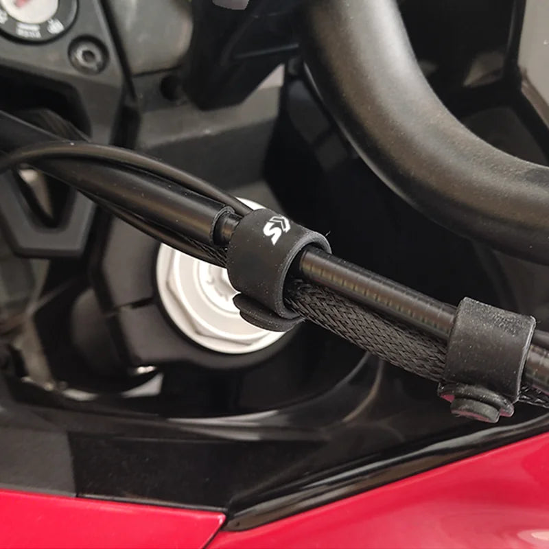 Pack de 8 Correas de Silicona ZYAKO – Fijación de Cables para Motos